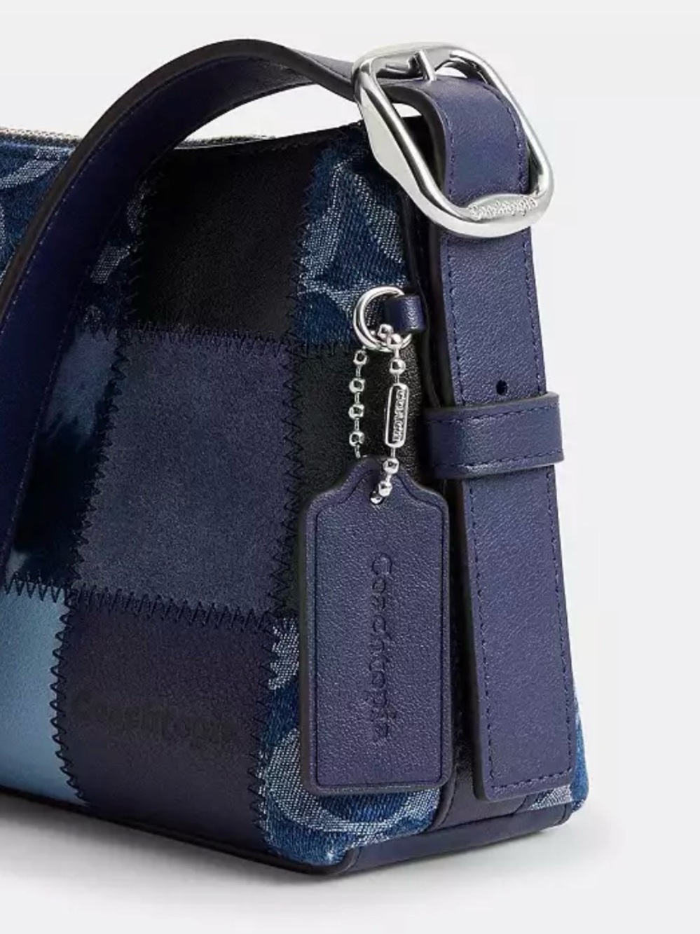 Coach Coachtopia Alter Ego Small Slouchy Shoulder Bag Blue Denim Sig Multi CFF99 - Picture 5 of 7